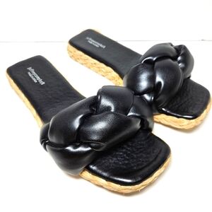 Jeffrey Campbell Black Slide Quadro Espadrille Sandals Women's Sz 37/6.5 US